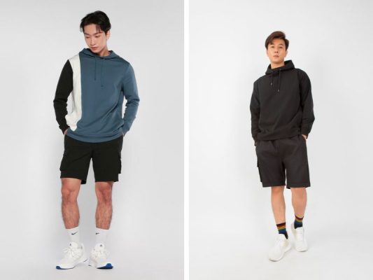 áo hoodie phối với quần short